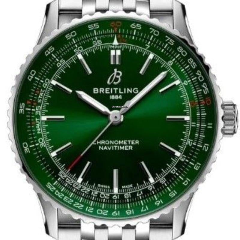 Breitling Navitimer Automatic 41 Green Dial Men's Steel Watch A17329371L1A1